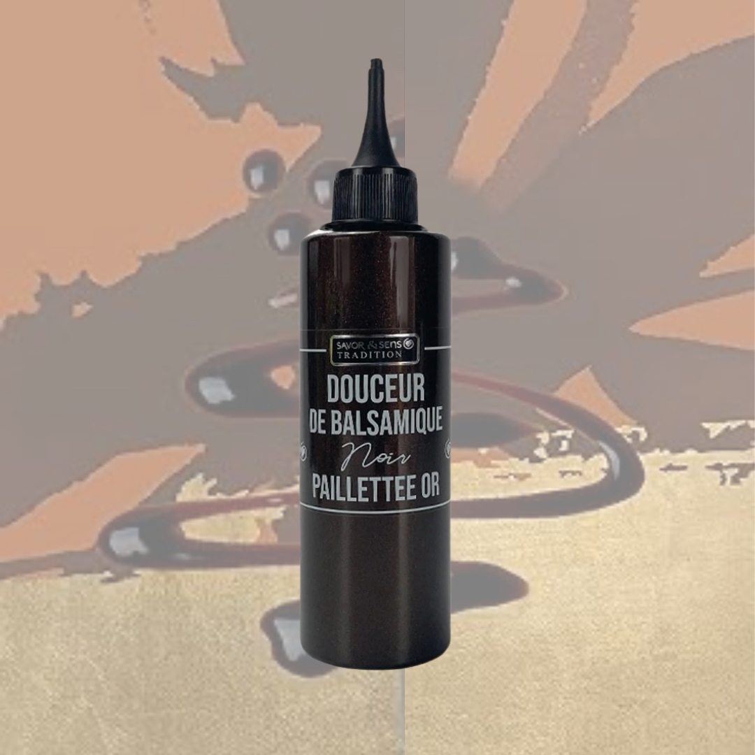 Crème de balsamique noire pailletté or