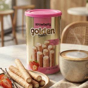 Gaufrettes à la Fraise - Golden Treats