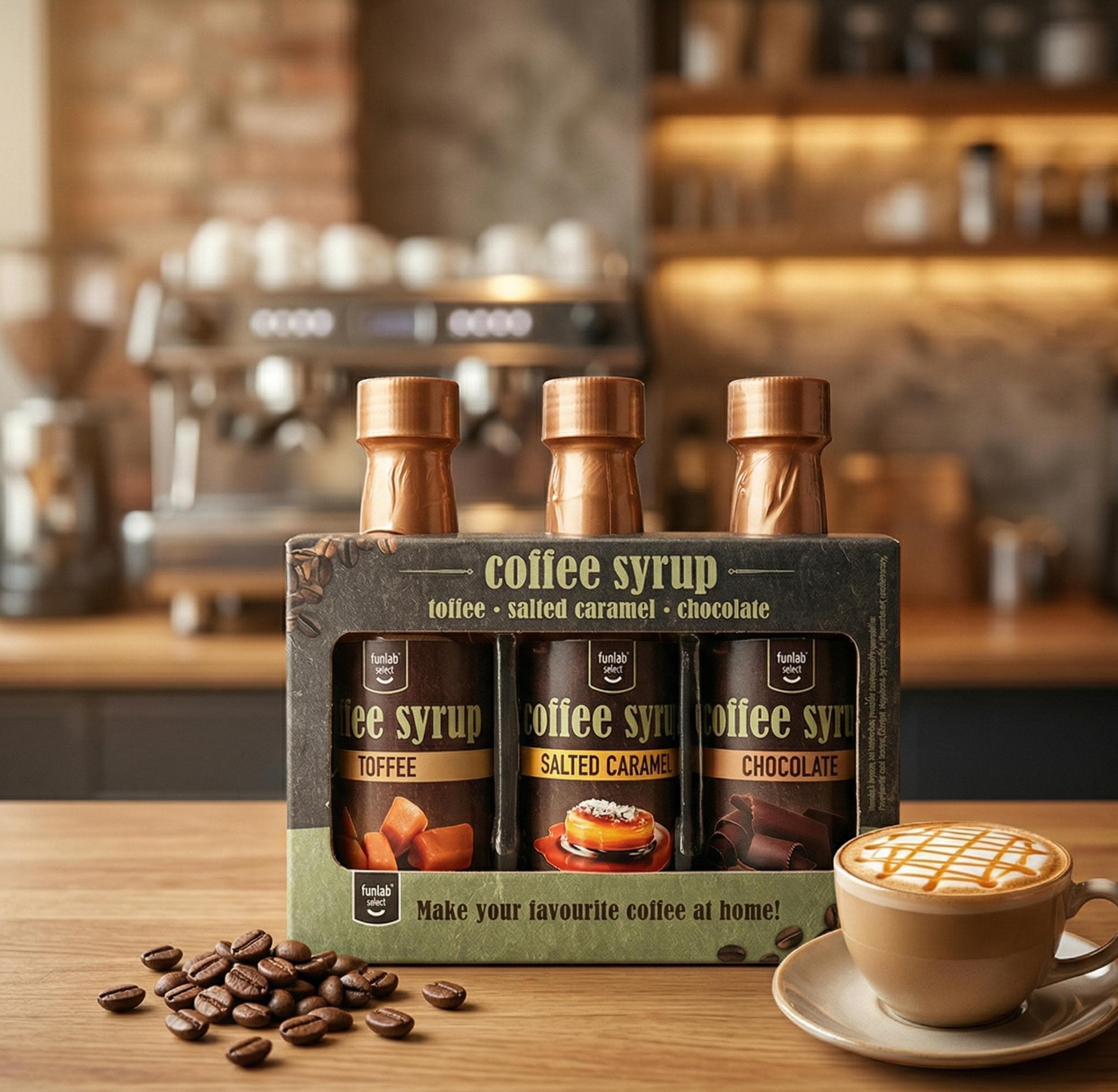 Coffret Sirop Toffee, Salted Caramel, Chocolate
