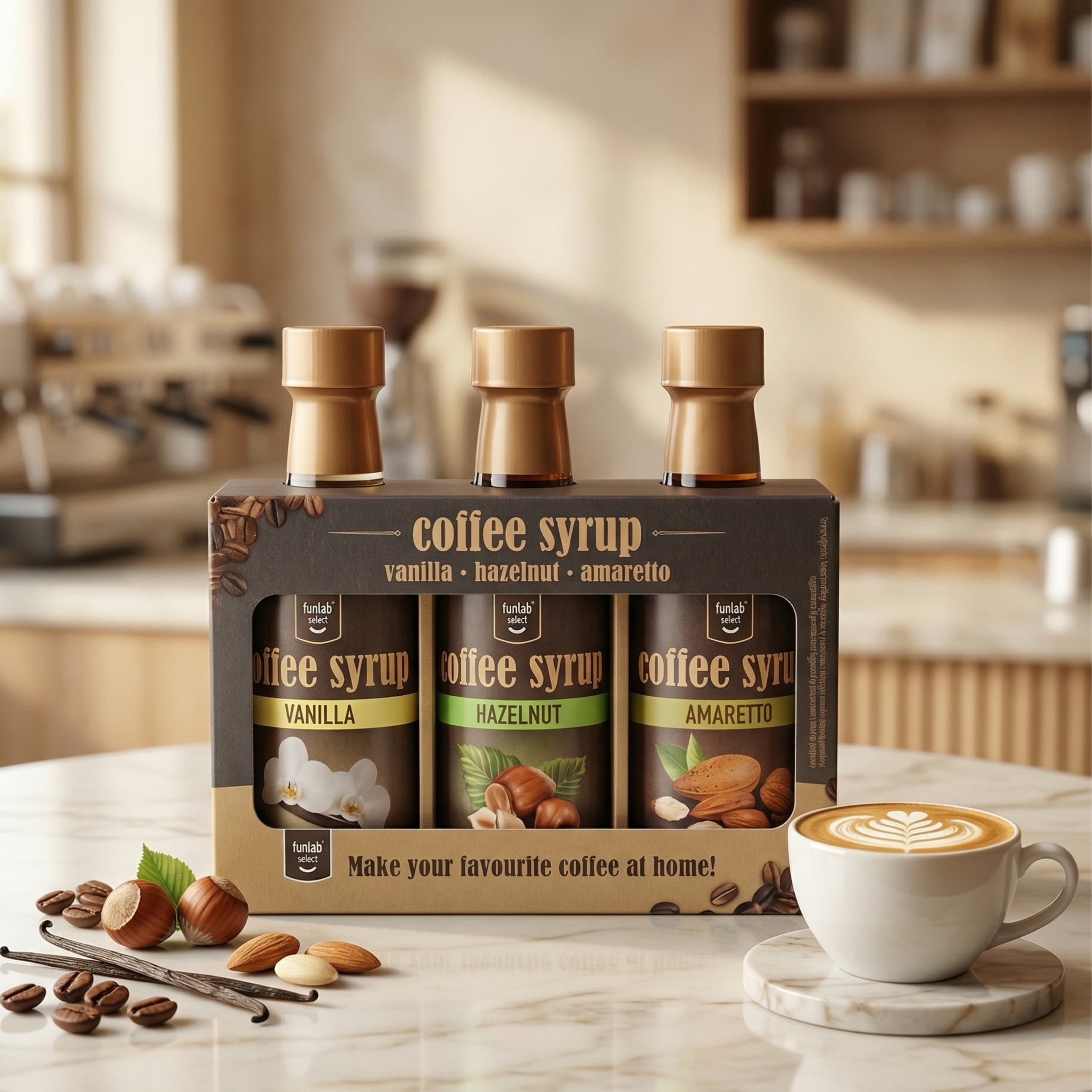 Coffret Sirops Vanilla, Hazelnut & Amaretto