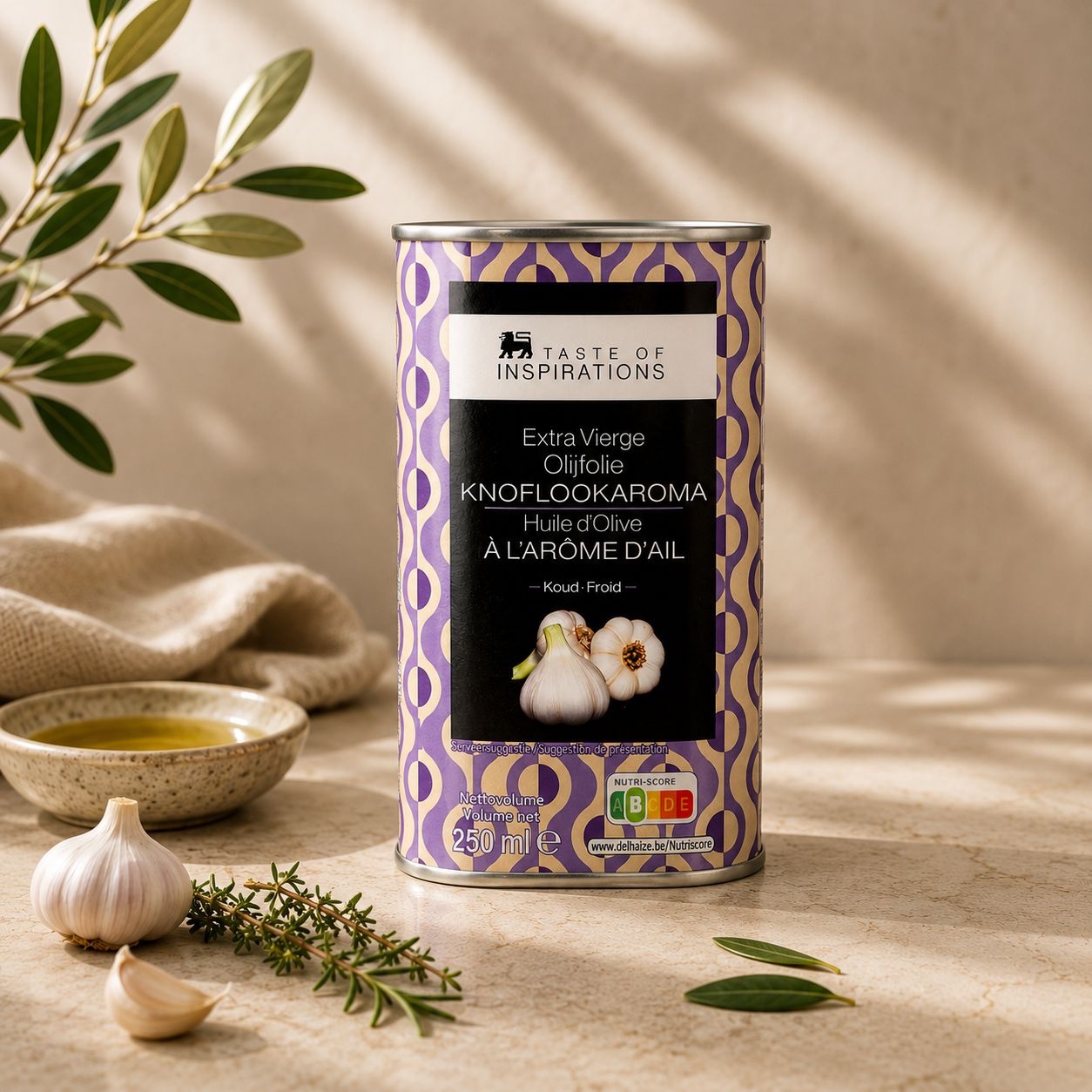 Huile d'Olive Vierge Extra à l'Arôme d'Ail